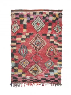 Marokkanischer Berber Teppich Boucherouite 260 X 130 Cm
