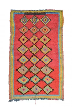 Marokkanischer Berber Teppich Boucherouite 240 X 145 Cm