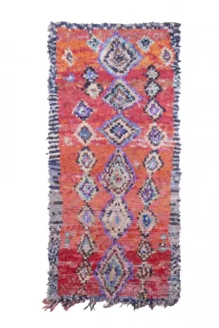Marokkanischer Berber Teppich Boucherouite 270 X 130 Cm
