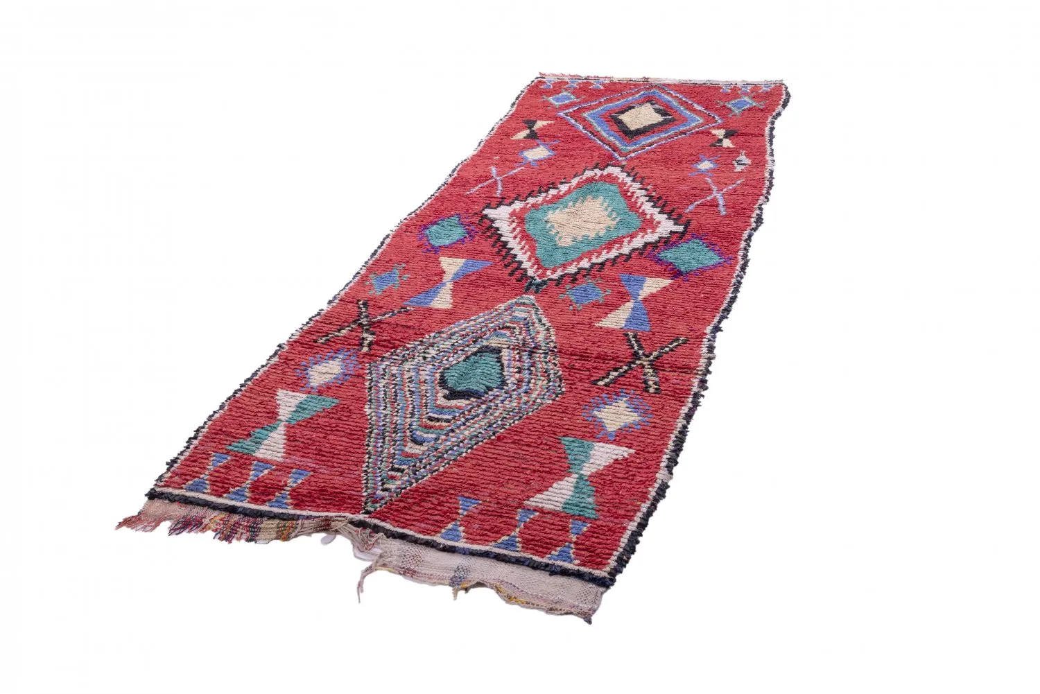 Marokkanische Berber Teppich Boucherouite 235 X 115 Cm 4 Marokkanische Berber Teppich Boucherouite 235 X 115 Cm – Bild 2