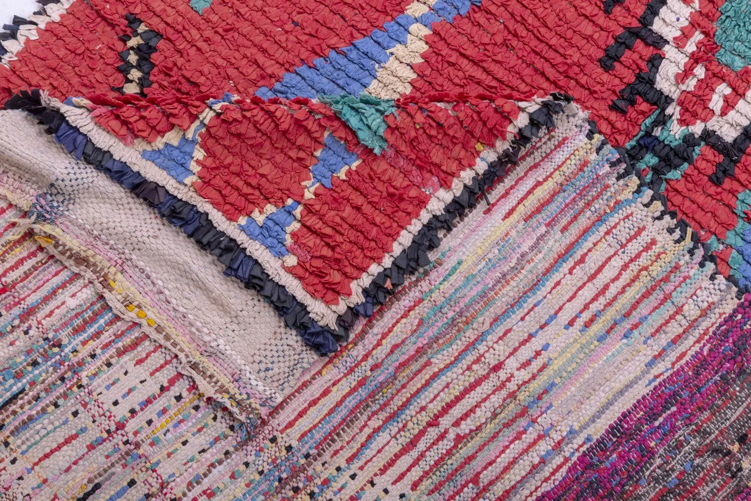 Marokkanische Berber Teppich Boucherouite 235 X 115 Cm 7 Marokkanische Berber Teppich Boucherouite 235 X 115 Cm – Bild 5