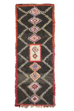 Marokkanischer Berber Teppich Boucherouite 335 X 125 Cm