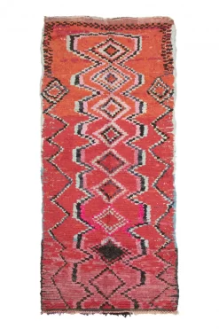 Marokkanischer Berber Teppich Boucherouite 300 X 130 Cm