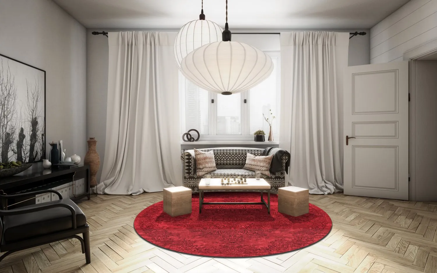 Rund Teppich - Valenza (rot) 4 Rund Teppich - Valenza (rot) – Bild 2