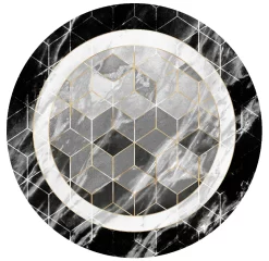 Rund Teppich - Castello (schwarz/weiß)