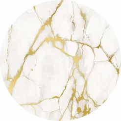 Rund Teppich - Cesina (stone/weiß/gold)