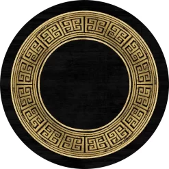 Rund Teppich - Tilos (schwarz/gold)