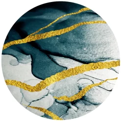 Rund Teppich - Alvaro (blau/weiß/gold)