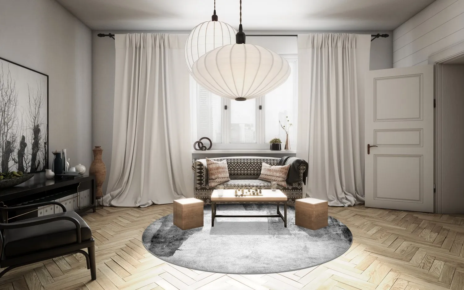 Rund Teppich - Esperia (grau) 4 Rund Teppich - Esperia (grau) – Bild 2