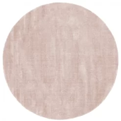 Rund Teppich - Recycled PET With Viscose Look (hellbraun)