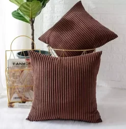 Kissenbezug - Striped Velvet 50 X 50 Cm (braun)