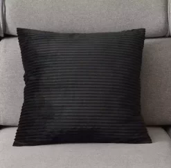 Kissenbezug - Striped Velvet 50 X 50 Cm (schwarz)