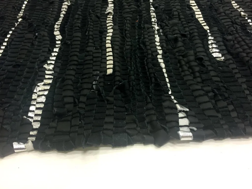 Flickenteppich - Nordal Design (schwarz - 100 % Leder) 6 Flickenteppich - Nordal Design (schwarz - 100 % Leder) – Bild 4