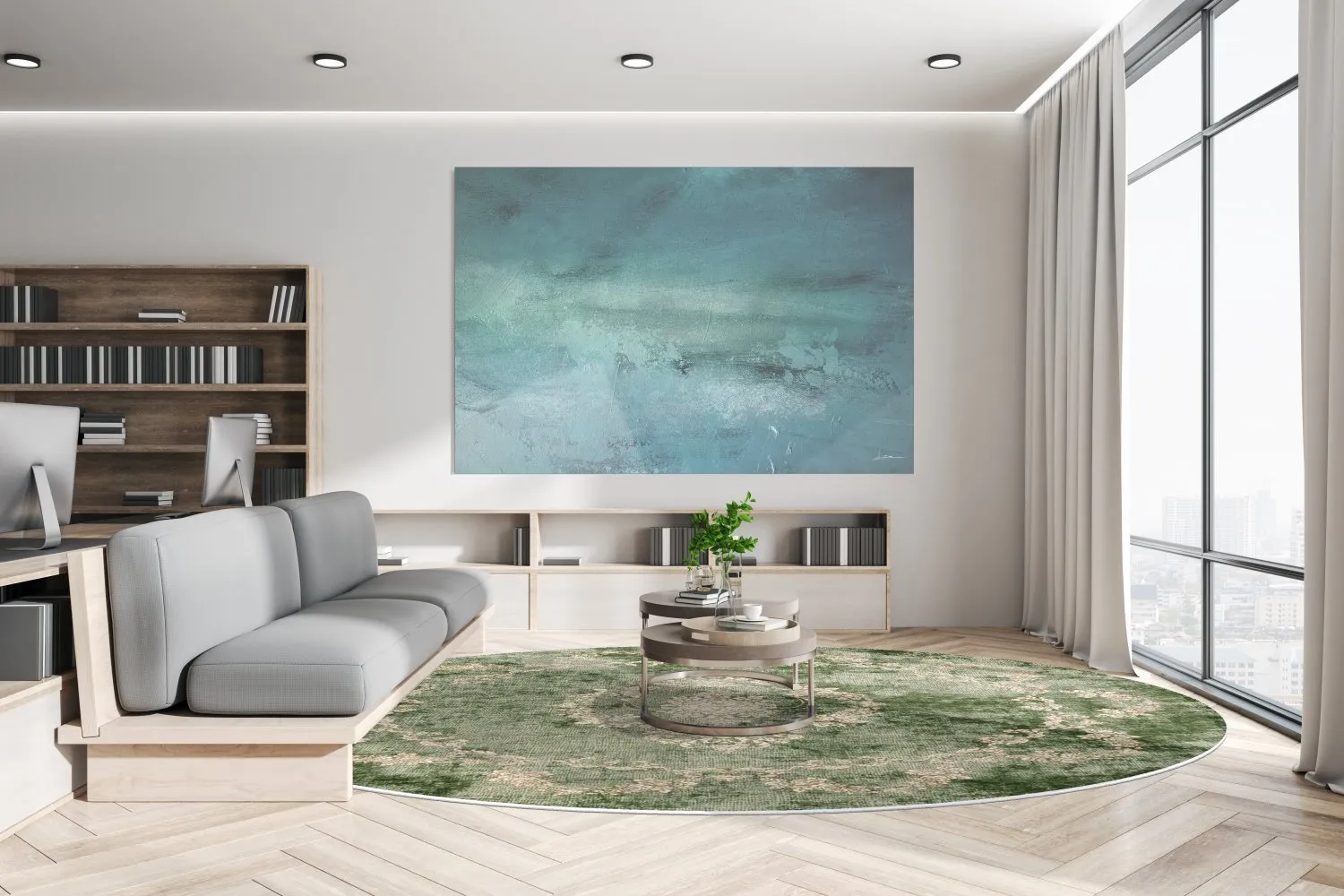 Rund Teppich - Taknis (grün) 4 Rund Teppich - Taknis (grün) – Bild 2