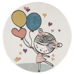 Kinderteppich - Balloon Girl Rund (multi)