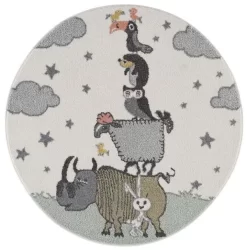 Kinderteppich - Animal Friends Rund (multi)