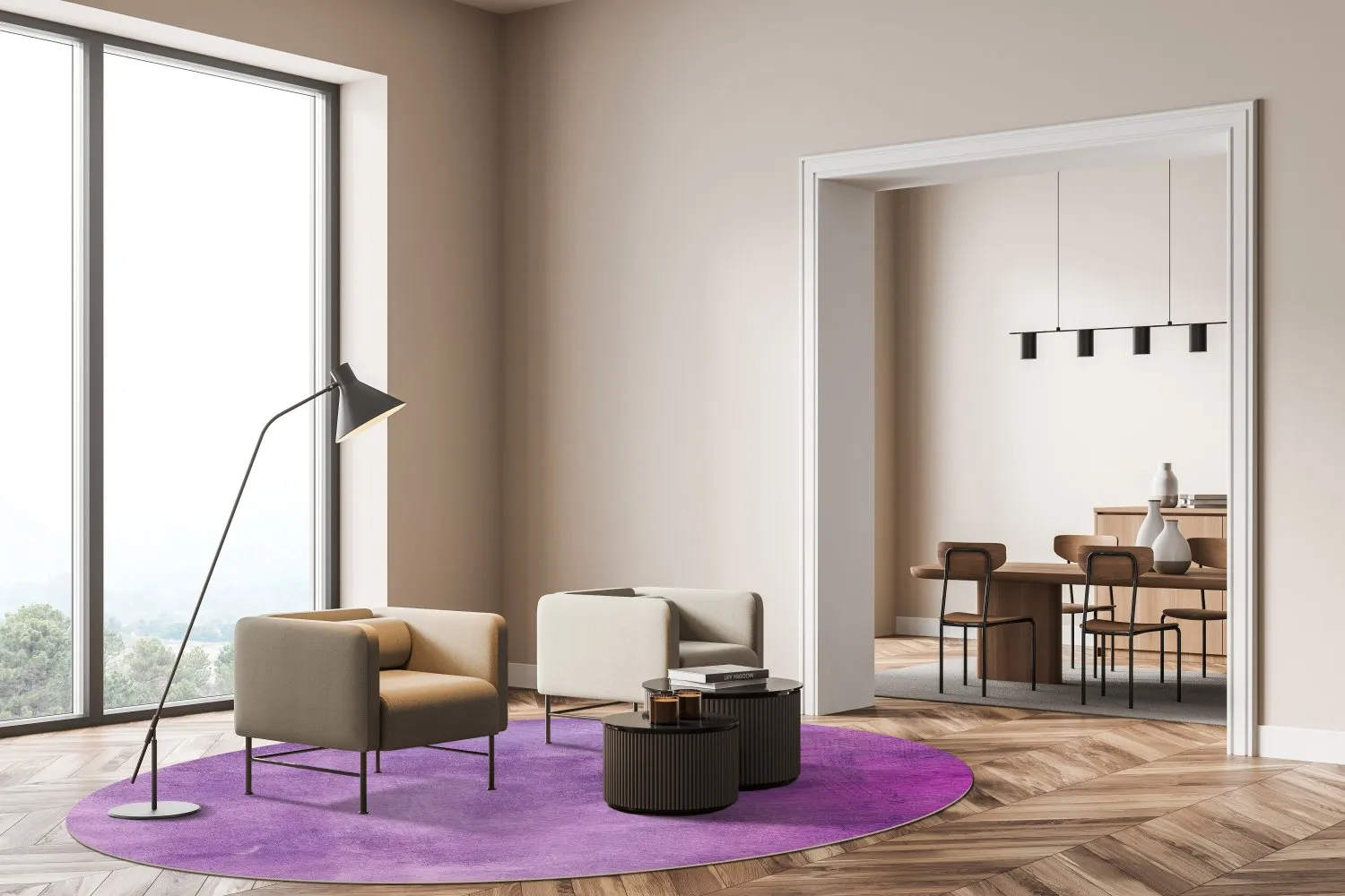 Rund Teppich - Guillos (lila) 4 Rund Teppich - Guillos (lila) – Bild 2