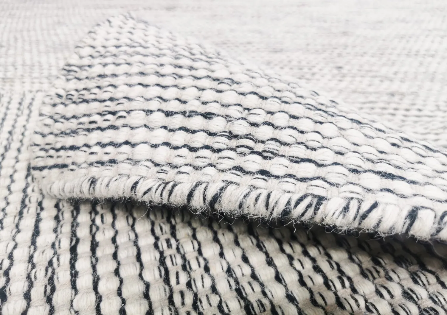 Wollteppich - Otago (schwarz/weiß) – Bild 3