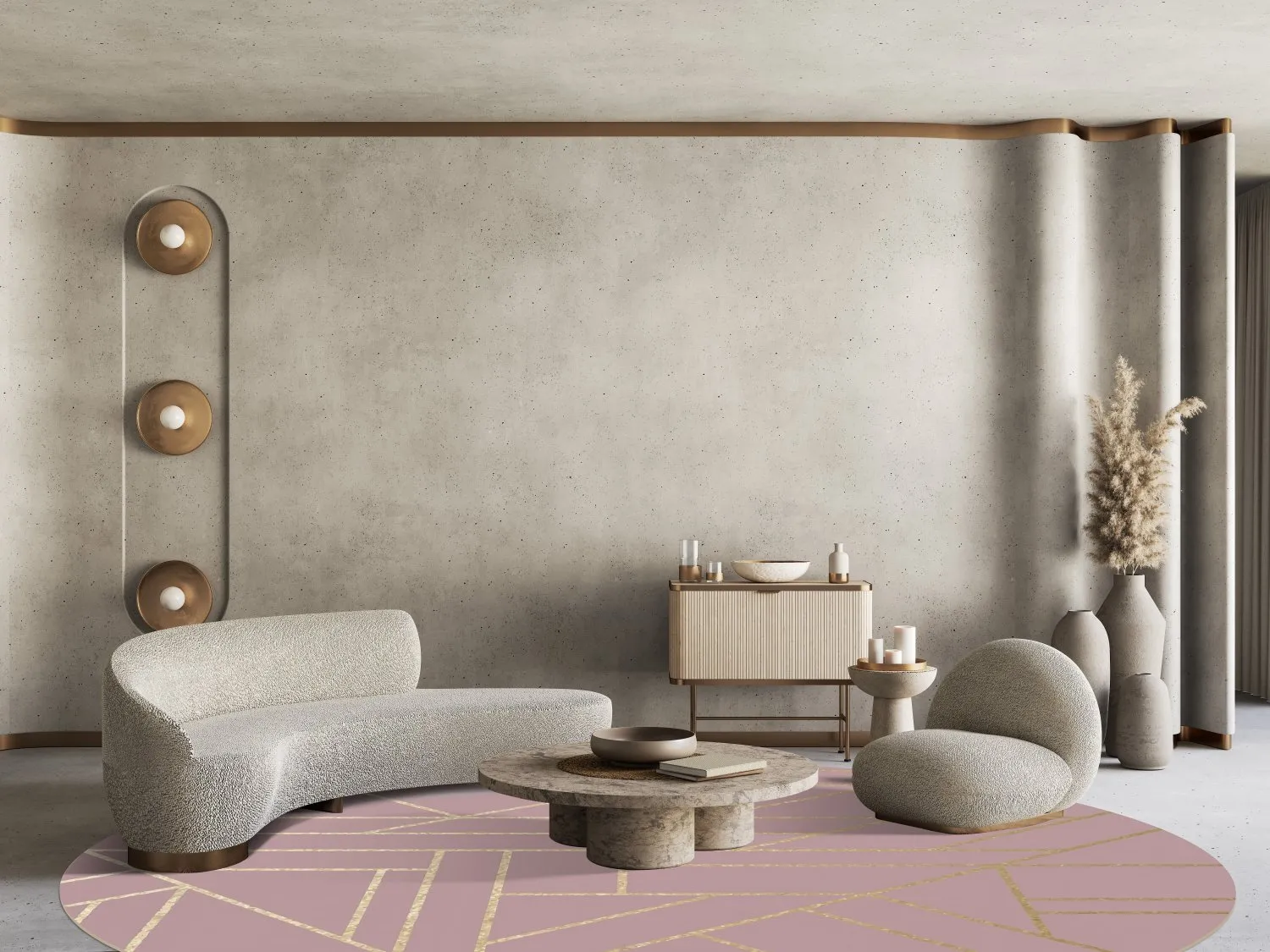 Rund Teppich - Marino (rosa) 5 Rund Teppich - Marino (rosa) – Bild 3