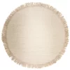 Runde Teppiche - Pike (beige) -Teppichgeschäft ullmatta pike beige round fringes.sandbeige wool carpet ullmatta wollteppich 01r.jpg