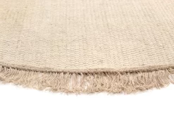 Runde Teppiche - Pike (beige) -Teppichgeschäft ullmatta pike beige round fringes.sandbeige wool carpet ullmatta wollteppich 03r.jpg