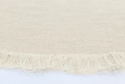 Runde Teppiche - Pike (cream) -Teppichgeschäft ullmatta pike cream round fringes.cream wool carpet ullmatta wollteppich 03r.jpg