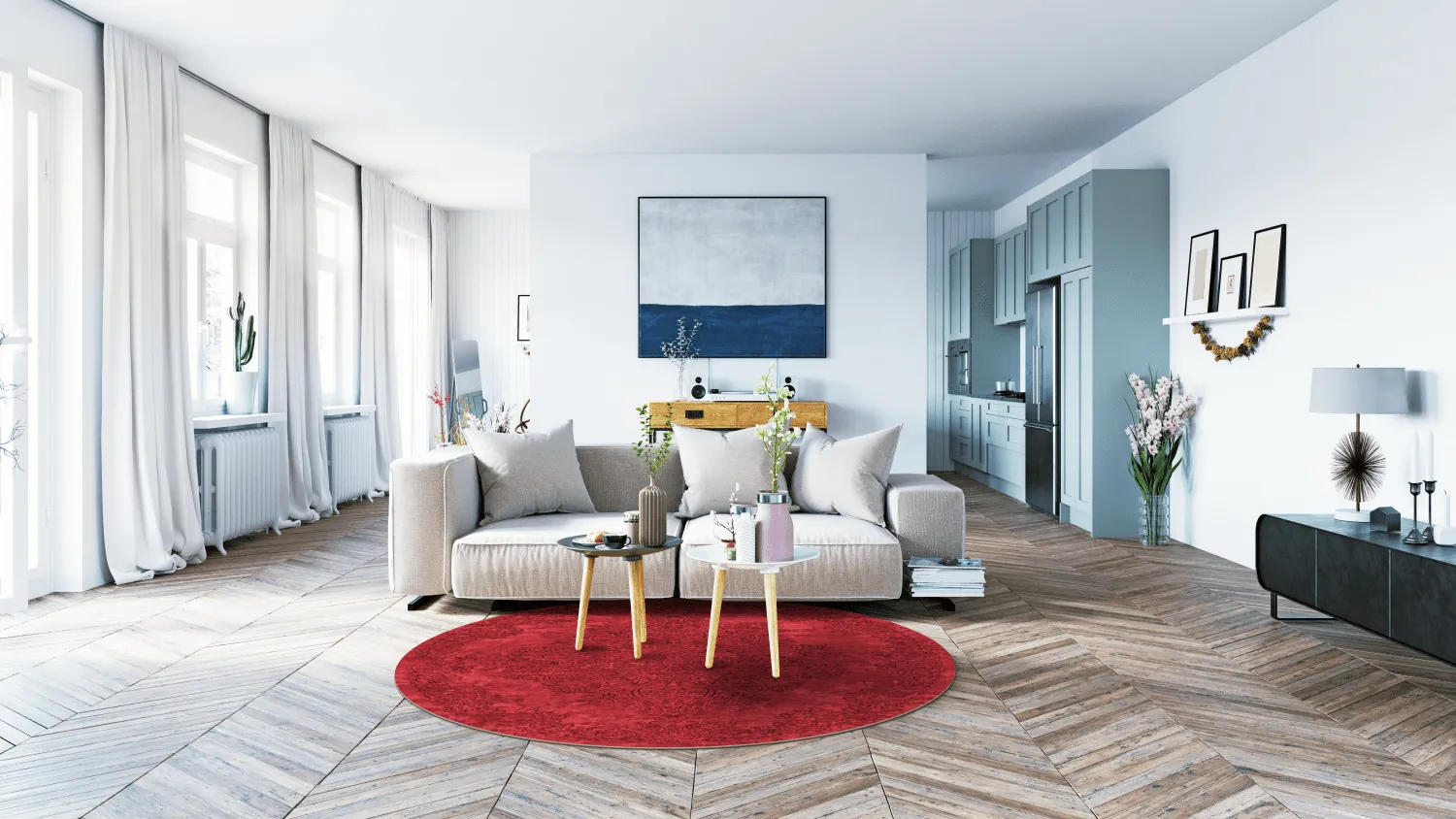 Rund Teppich - Valenza (rot) 6 Rund Teppich - Valenza (rot) – Bild 4