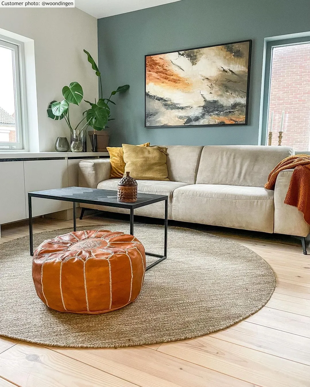 Runde Teppiche - Dhurry (beige) 4 Runde Teppiche - Dhurry (beige) – Bild 2